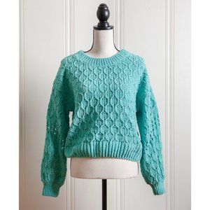 Cozy knit puff sleeve sweater